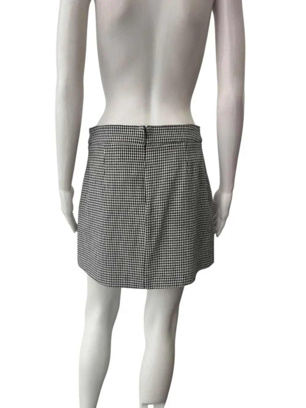 $395 Veronica Beard Black White Houndstooth Monroe Button Skirt size 4 - Picture 7 of 11